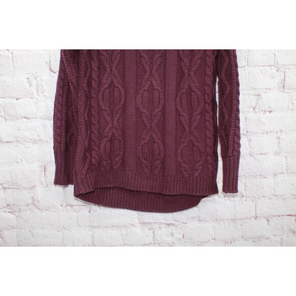 LL Bean Cozy Fisherman Sweaters and Pullovers Burgundy Size Small - Picture 3 of 11